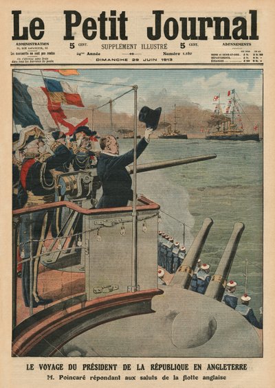 Presidential trip of Raymond Poincare to England, front cover illustration from 